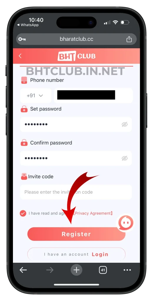 bhtclub-register-page
